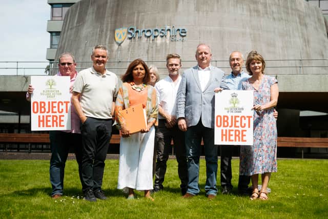 Albrighton Village Action Group hand over their 3724 signature petition at Shirehall in Shrewsbury opposing 800 homes in the village of Albrighton. MP Mark Pritchard in attendance..