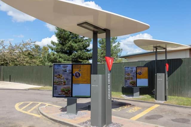 New canopy and menu boards for the drive through. Photo: McDonald's