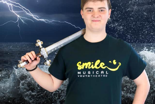 Samuel Broomhall-Tighe as Percy Jackson in Smile Musical Youth Theatre's production of "The Lightning Thief"