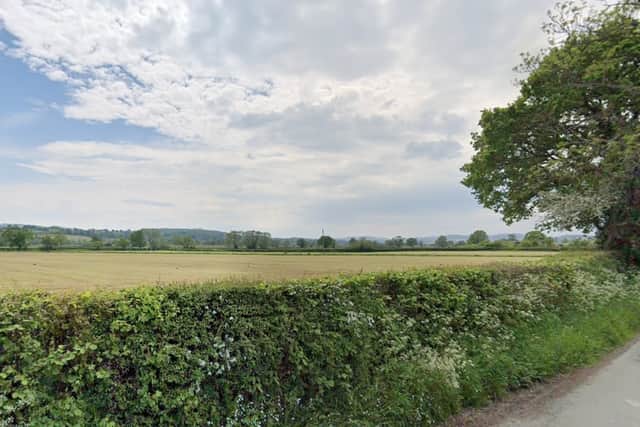The potential holiday lodge site near Burgedin Hall between Arddleen and Guilsfield. Photo: Google