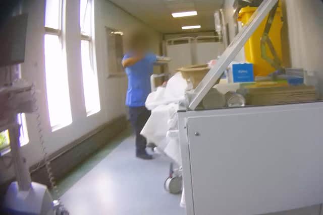 The makeshift ward set up on the X-ray corridor at the Emergency Department of the Royal Shrewsbury Hospital. Picture: Dispatches/Channel 4/PA Wire