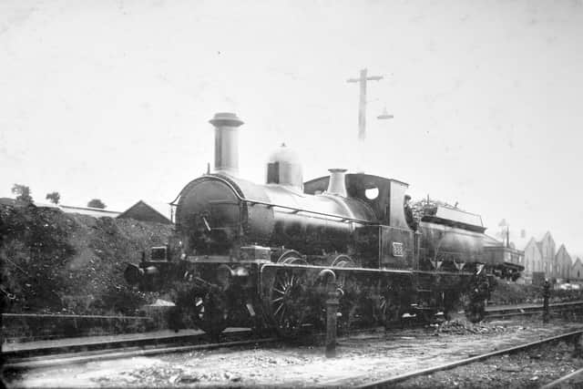 A locomotive carrying the number 898 outside the GWR works at Oswestry (n.b. no location is given, but the indications are that this was taken at Oswestry). This is an old postcard which was salvaged from the Oswestry office of the Shropshire Star, believed to be about 1920.