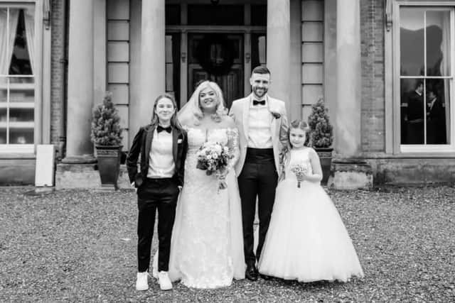 The week after the loss of Teddy, and 12 years after first becoming a couple, James and Rosie found out they had won a wedding at Netley Hall in Dorrington