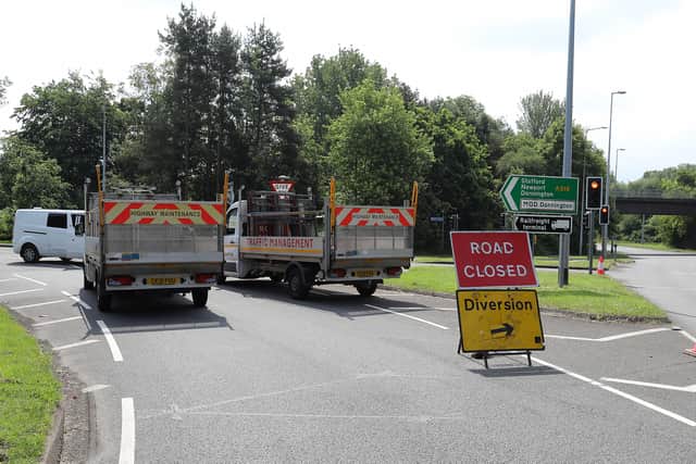 Roadworks on the A518 inTelford. Photo: Phil Blagg Photography