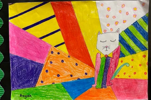 Some of the children's Romero Britto inspired works