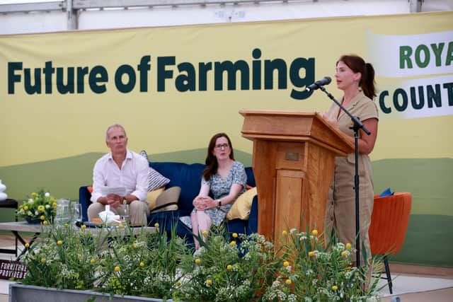 Soil Health - Practical advice with Trinity Global Farm Pioneers and MP Trudy Harrison, Environmental Minister at The Royal Three Counties Show 2023, Malvern Showground.
