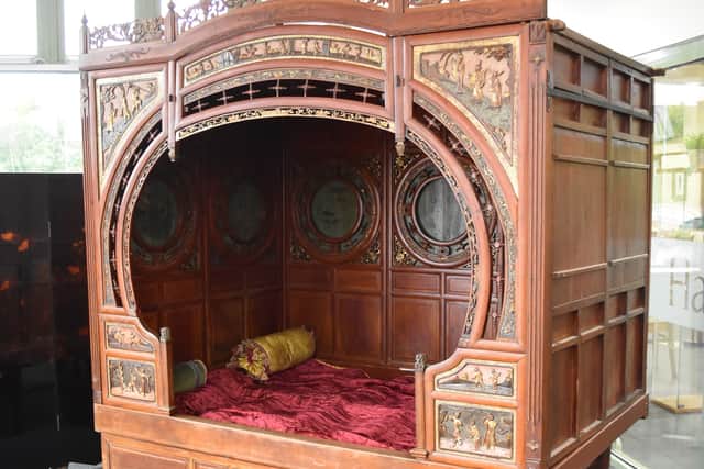 Sweet dreams – this Chinese carved hardwood marriage bed from late Qing Dynasty is valued at up to £4,000.