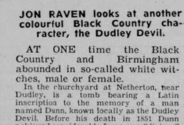 Articles on the 'Dudley Devil' from the British Newspaper Archives