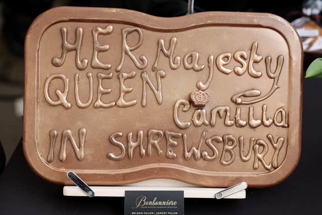 A chocolate welcoming Queen Camilla.