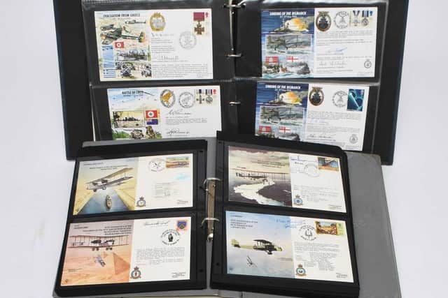 Lot 148: Example of a collection of signed covers commemorating mainly World War II events which sold for £750.