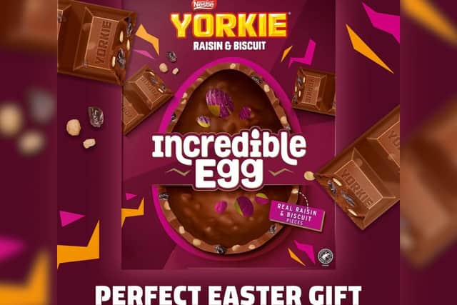 Yorkie Raisin and Biscuit Incredible Egg.