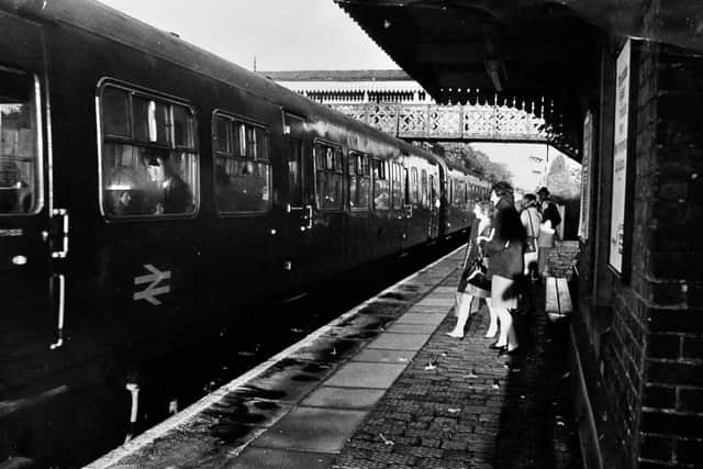 1971 - Codsall Station as the 8.15am train pulls in.