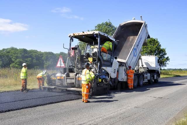 Resurfacing work on the A41 in 2022. Picture: Shropshire Council