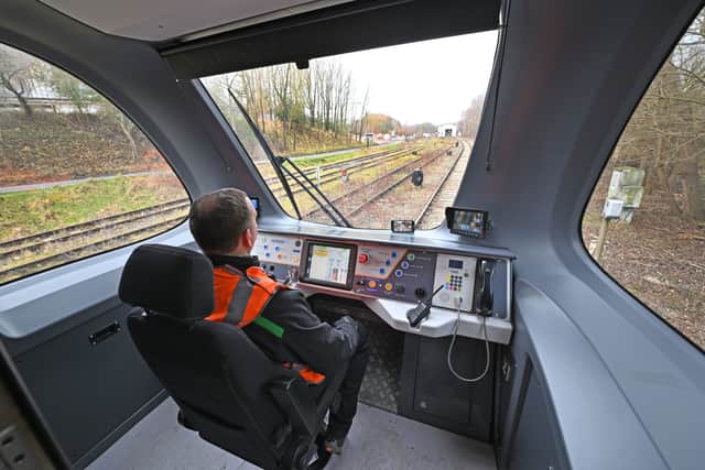 Driving along the private test track at Ironbridge Power Station