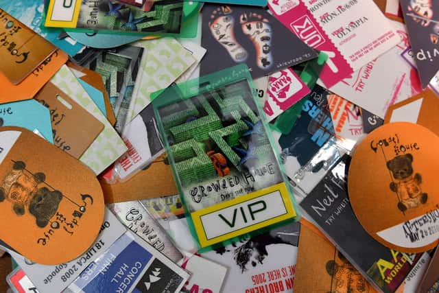 Backstage passes collected by former tour manager Dee McLoughlin