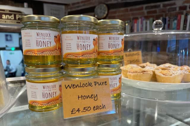 The honey for sale at Much Wenlock's the Pig and Pie