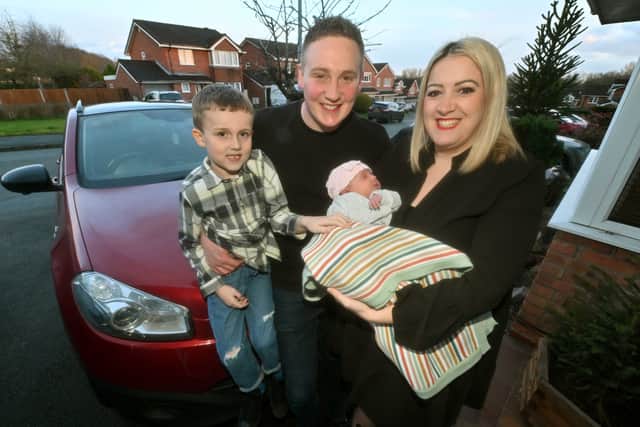The family are now home after the dramatic birth of Darcy