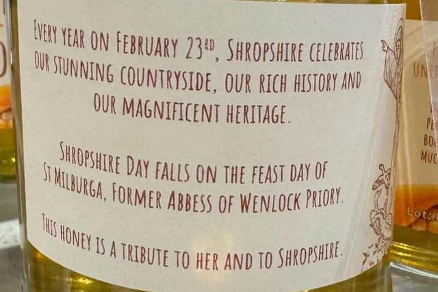 The honey for sale at Much Wenlock's the Pig and Pie