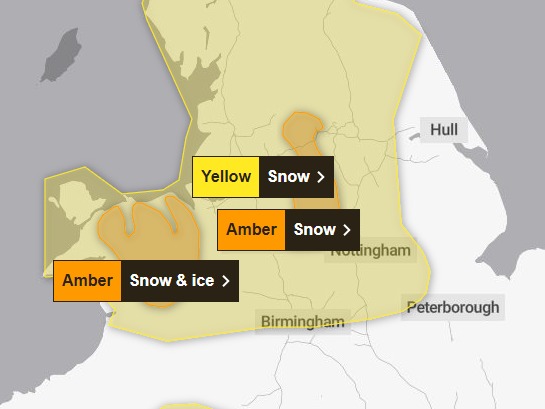 Met Office snow and ice warning raised to amber for parts of Shropshire