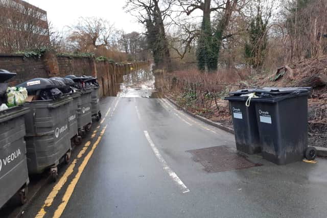 Flooding on Gravel Hill Lane, Shrewsbury