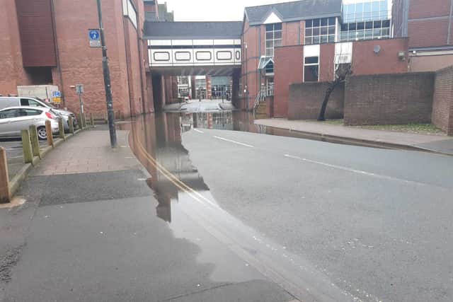 Raven Meadows in Shrewsbury is flooded