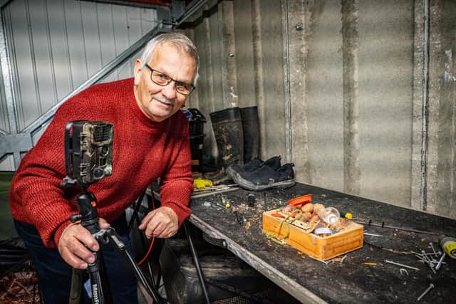 Rodney Holbrook who captured videos of a mouse cleaning up his shed. Pictures: Animal News Agency