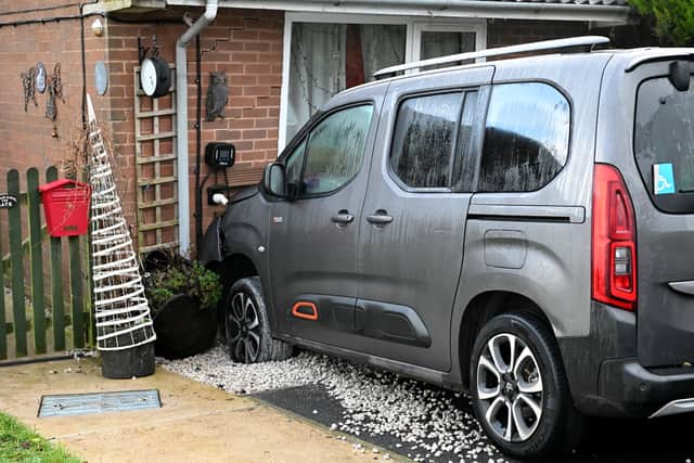 An image of the car, left in place the morning after.
