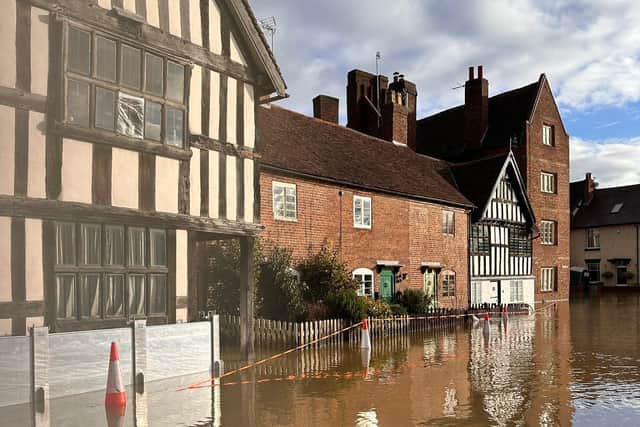 The flood water spelt more issues for those living on the river front in Bewdley. Photo: SAB Photography
