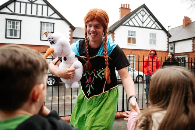 Mr Halford, the sports teacher, was a good sport, getting dressed up once again as Anna from Frozen
