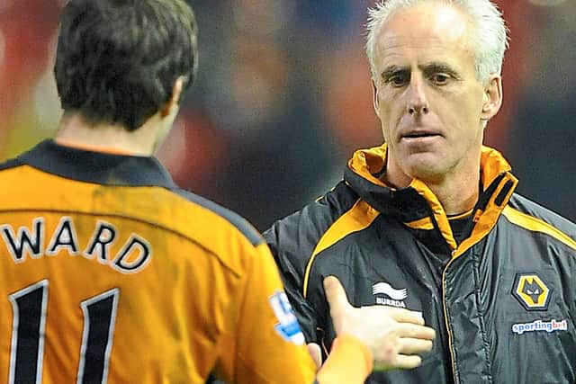 Ward with Mick McCarthy – the man who turned him into a left-back