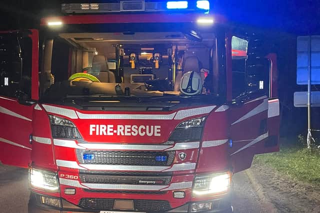 A photograph published from the scene by Market Drayton fire crews.