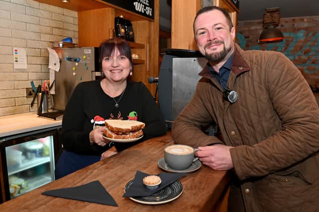 Dan Morris with Tracy Slack from The Little George, Eccleshall