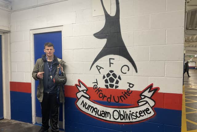 Johnny brought the weight to AFC Telford, where he volunteers with the veterans' football program 