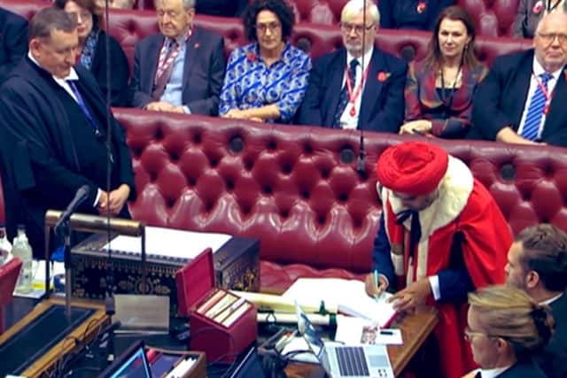 Lord Kuldip Sahota on his first day in the House of Lords
