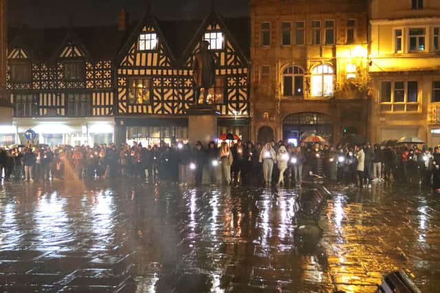 Many people attended The Square to pay tribute to the boys at a vigil
