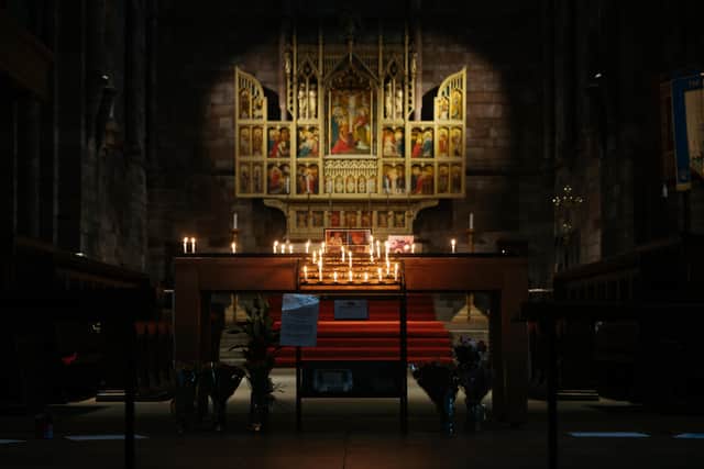 The scene at Shrewsbury Abbey