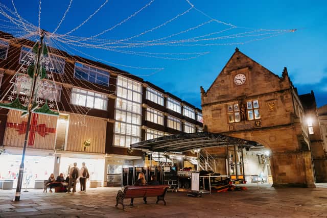Shrewsbury Square on Wednesday after the evening's Christmas lights switch-on was postponed