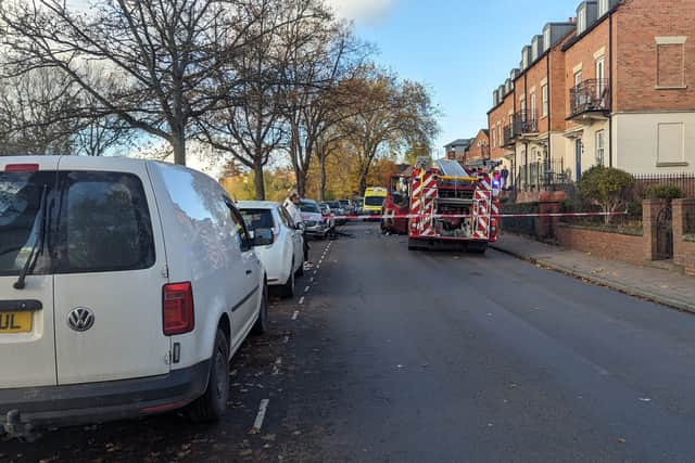 Woman taken to hospital after car ends up on side in Shrewsbury town ...