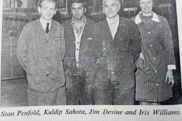 A young Kuldip Sahota, second left