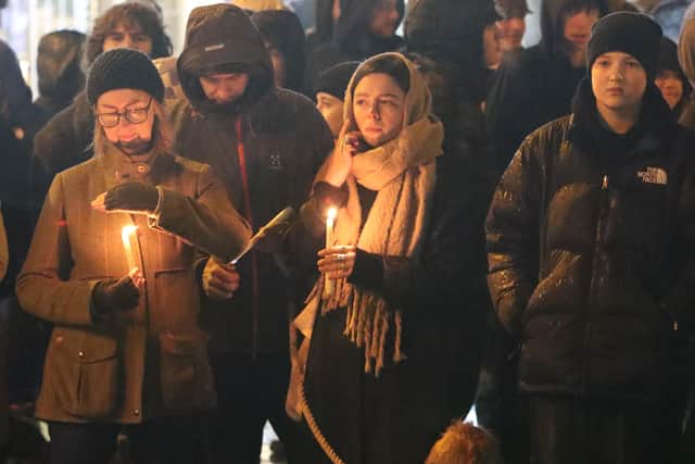 Many people attended The Square to pay tribute to the boys at a vigil