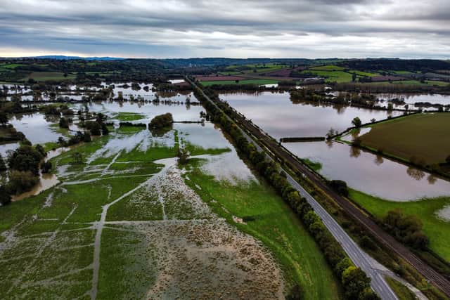 Flooded fields near Leominster