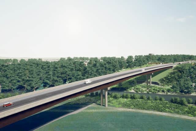 An artist's impression of how the North West Relief Road's viaduct would look