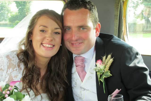 Hannah and Graham on their wedding day