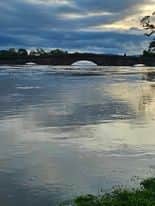 Reflecting on Llandrinio Bridge, photo Karen Chaney
