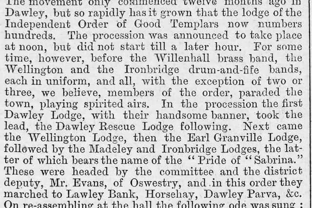 How the laying of the foundation stone was reported by the Shrewsbury Chronicle in 1873.