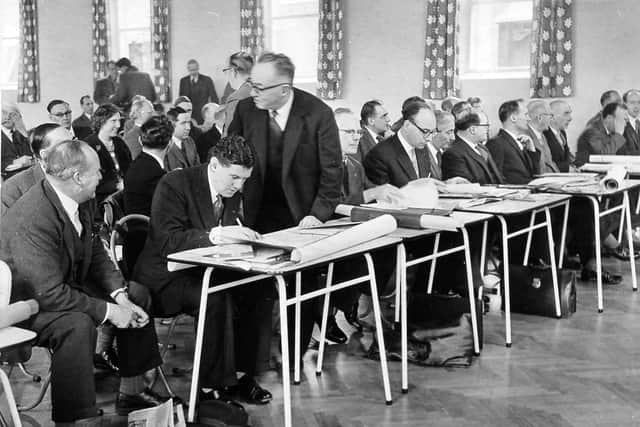 The public inquiry into Dawley New Town which was held at the hall in November 1962.