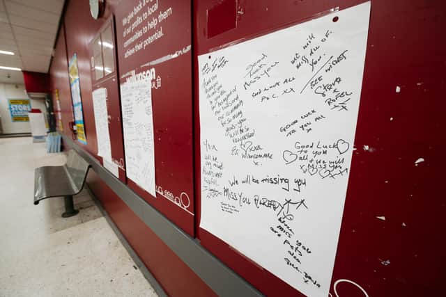Farewell messages adorned the community noticeboards in-store