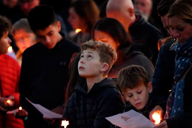 Youngsters joining in with the vigil in Stonnall