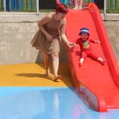 The splash pad at Brinton Park, Kidderminster
