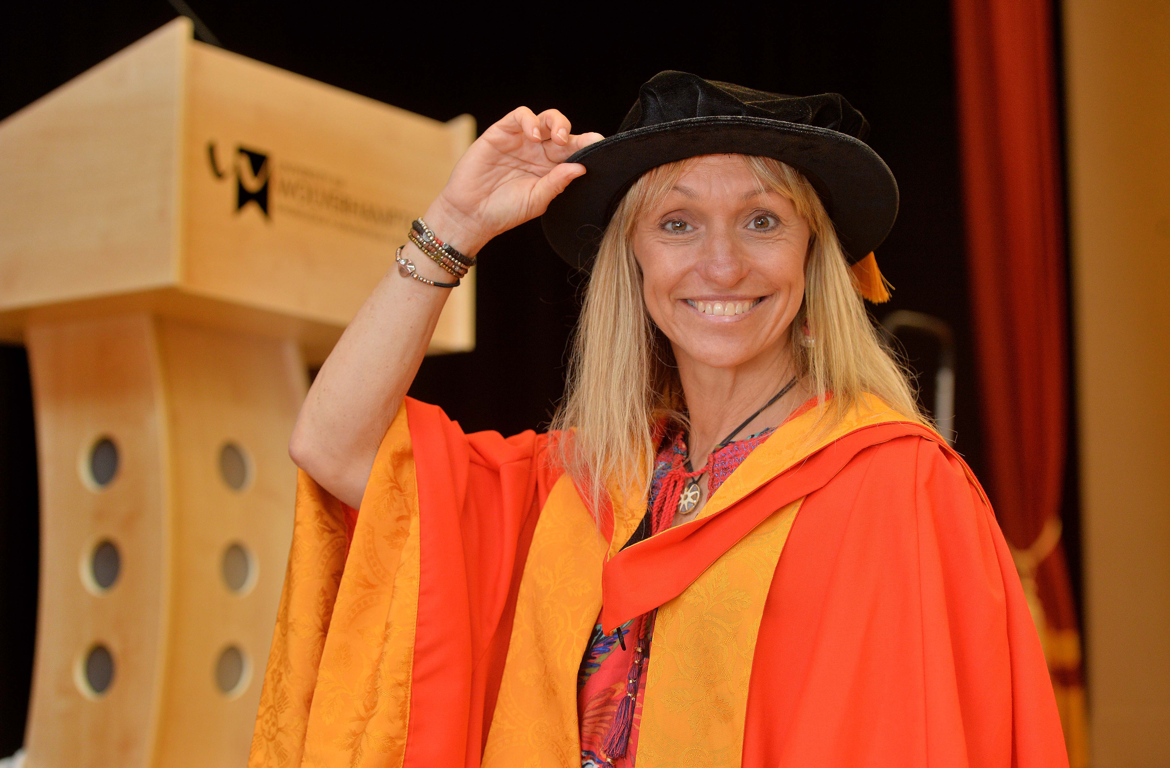 Michaela Strachan has been given an honorary degree by the University of Wolverhampton.